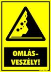  Omlásveszély! figyelmeztető tábla matrica