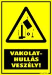  Vakolathullás veszély! ( szerszámos ) figyelmeztető tábla matrica