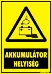  Akkumulátor helyiség figyelmeztető tábla matrica
