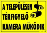  A településen térfigyelő kamera működik piktogrammal tábla matrica