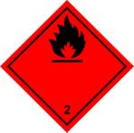 ADR 2.1 bárca Gyúlékony gázok ( piros alapon fekete )
