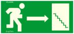  Menekülési irány jobbra lépcsős le fluor utánvilágító tábla matrica