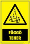  Függő teher figyelmeztető tábla matrica