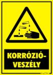  Korrózióveszély figyelmeztető tábla matrica
