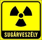  Sugárveszély piktogrammal tábla matrica