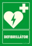  Defibrillátor piktogram és felirat fluor utánvilágító tábla matrica