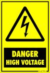  Danger high voltage (vigyázat magas feszültség) figyelmeztető tábla matrica