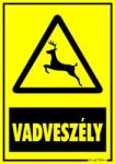  Vadveszély figyelmeztető tábla matrica