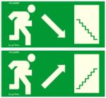  Menekülési irányok lépcsős csomag 2 fluor utánvilágító matrica szett