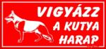  Vigyázz a kutya harap (kutyával) tábla matrica