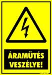  Áramütés veszélye! figyelmeztető tábla matrica