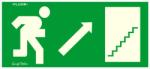  Menekülési irány jobbra fel lépcsős fel fluor utánvilágító tábla matrica