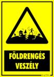  Földrengés veszély figyelmeztető tábla matrica