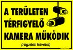  A területen térfigyelő kamera működik sárga tábla matrica