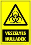  Veszélyes hulladék figyelmeztető tábla matrica