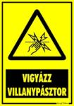  Vigyázz villanypásztor figyelmeztető tábla matrica