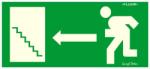  Menekülési irány balra lépcsős fel fluor utánvilágító tábla matrica