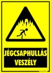  Jégcsaphullás veszély figyelmeztető tábla matrica