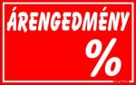  Árengedmény százalékkal tábla matrica