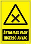  Ártalmas vagy ingerlő anyag figyelmeztető tábla matrica