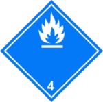  ADR 4.3 bárca Vízzel érintkezve gyúlékony gázokat fejlesztő anyagok ( kék alapon fehér )
