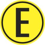  E sárga körben matrica