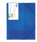Q-CONNECT Mapa documente din plastic cu elastic albastru transparent, Q-CONNECT