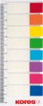 KORES Index adeziv plastic reinscriptibil 12x45mm 15 file x 8 culori, KORES