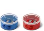Faber-Castell Ascutitoare plastic dubla cu container rosie/albastra, FABER-CASTELL Twist Off