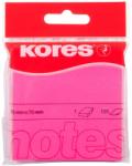 KORES Notes adeziv 75x75mm roz neon 100 file, KORES