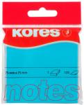 KORES Notes adeziv 75x75mm albastru neon 100 file, KORES