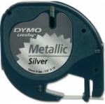 DYMO Banda etichetare 12mm x 4m metalica argintie, DYMO LetraTag