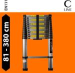 AVLadder 3, 8 m magas, kihúzható létra teleszkópos alumínium 94 cm-re összecsukható. Gumírozott talppal ellátva - ALIGVAROM - 52 705 Ft