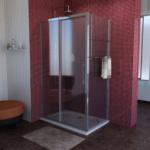 SAPHO Polysan Lucis Line zuhanykabin eltolható ajtó + fix oldalfallal 100x100 cm (DL1015+DL3515)