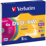 Verbatim Verbatim DVD+RW 4X COLOR SLIM CASE 5PK (43297)