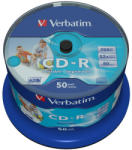 Verbatim CD-R AZO Wide Inkjet Printable 700MB 52x Pack Spindle 50 buc (43438)