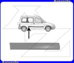 PEUGEOT PARTNER 1 1996.06-2002.11 Ajtódíszléc jobb hátsó alapozott (tolóajtóra) I1303224