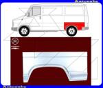 PEUGEOT J5 1981.11-1994.02 Hátsó sárvédő javítóív bal KLOKKERHOLM 2096591