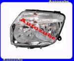 DACIA DUSTER 1 2010.02-2013.05 /X79/ Fényszóró bal króm házas (H7/H1) kézi/elektromos állítású is. DEPO 551-1186L-LDEM1