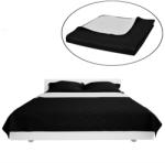 vidaXL Cuvertură matlasată cu două fețe, negru/alb, 230 x 260 cm (130888) Patura
