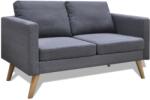 vidaXL Canapea cu 2 locuri, material textil, gri închis (242220) Canapea