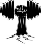  Kéz súlyzóval 2 db plottervágott autós matrica applikáló fóliával