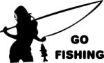  Go fishing horgászos csaj 2 db plottervágott autós matrica applikáló fóliával
