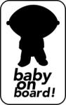  Baby on board! Sziluett 2 db plottervágott autós matrica applikáló fóliával