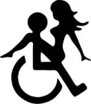  Tolószékes csajos 2 db plottervágott autós matrica applikáló fóliával