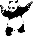  Fegyveres panda 2 db plottervágott autós matrica applikáló fóliával