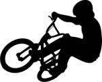  BMX biciklis ugratás 2 db plottervágott autós matrica applikáló fóliával