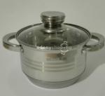 Berghome Line rozsdamentes edény üveg fedővel 20 x 12, 5 cm 2, 5 L (AN027)