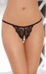 SoftLine alul nyitott szexis fekete spagettipántos csipke tanga bugyi Méret: S/L