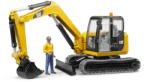 BRUDER Caterpillar mini markológép (lánctalpas kiskotró), munkással (02466)
